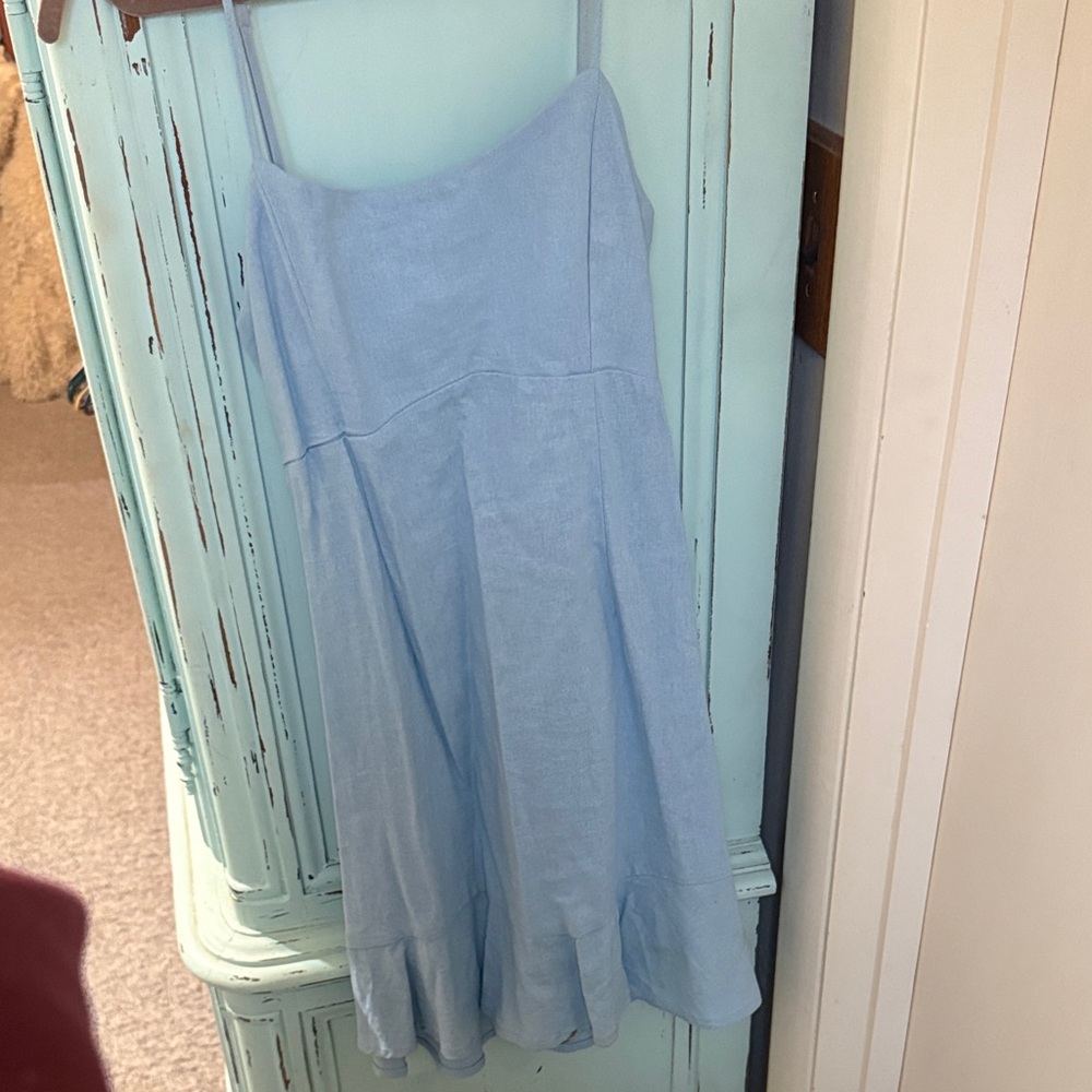 Chic Light Blue A-Line Skirt